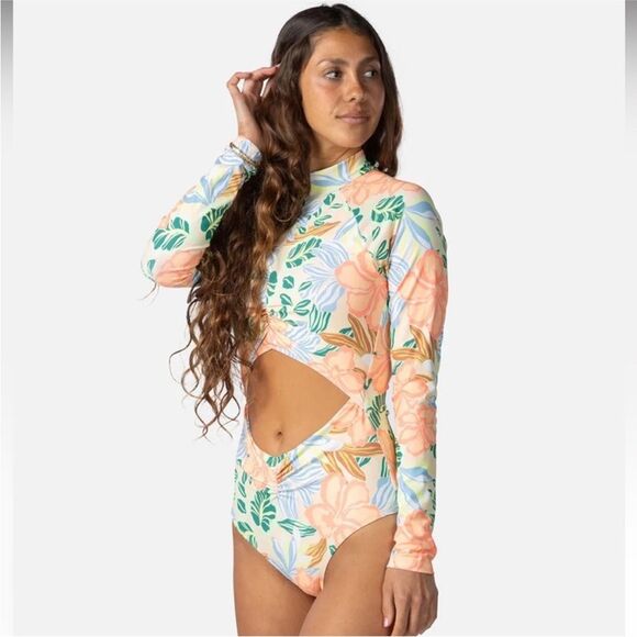 Rip Curl Follow the Sun Long Sleeve Surfsuit light orange Womens Size XS - Picture 1 of 8